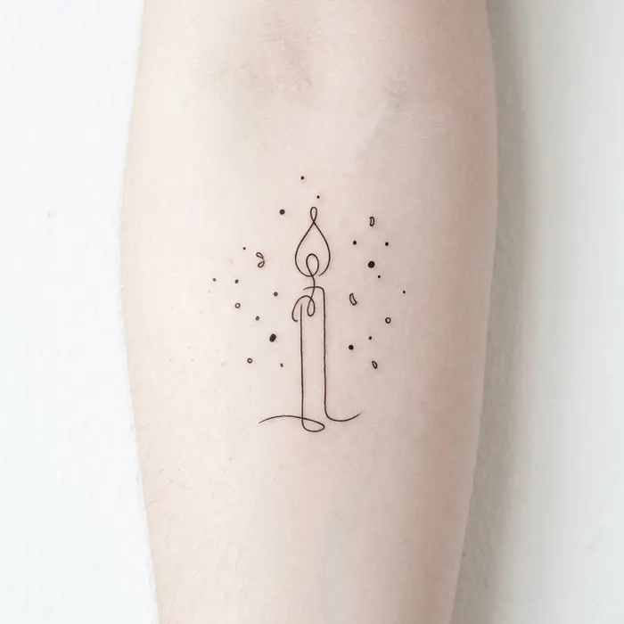 Candle and Confetti, Tattoo Design