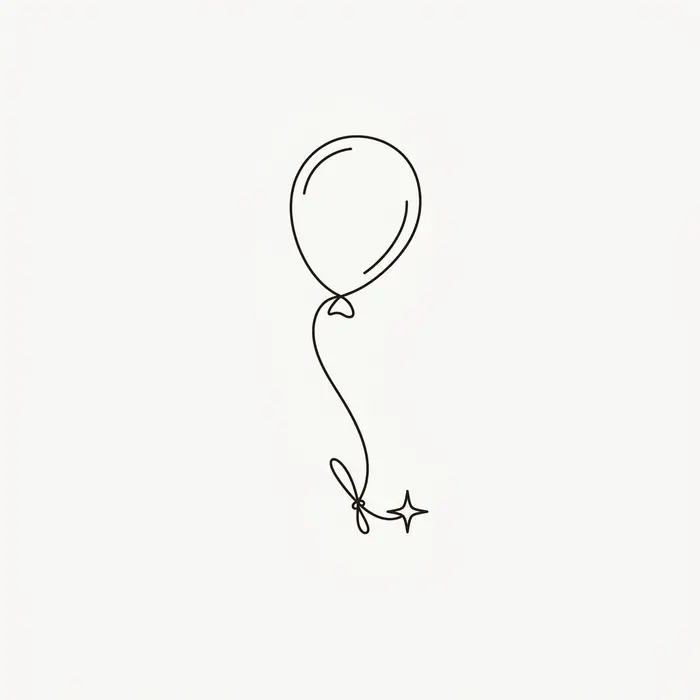 Balloon and Star, Tattoo Design