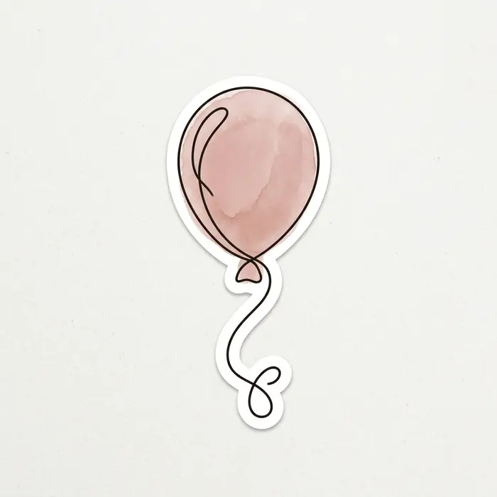 Pink Balloon, Sticker Design