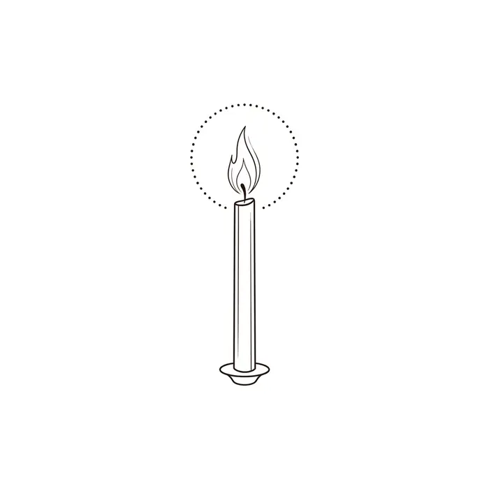 Candle Halo, Tattoo Design