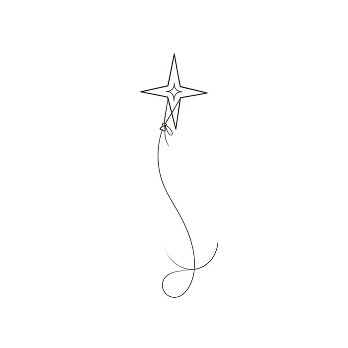 Star on String, Tattoo Design