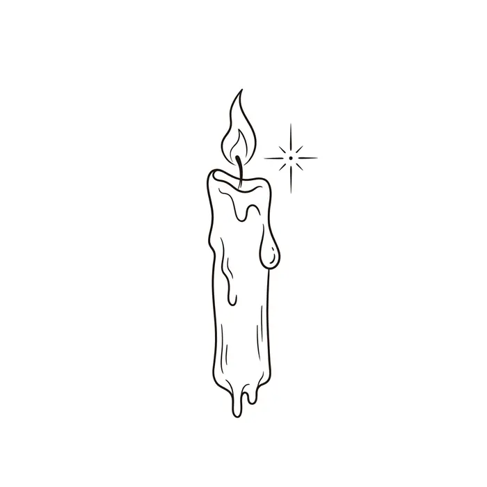Melting Candle, Tattoo Design