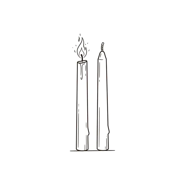 Candle Pair, Tattoo Design