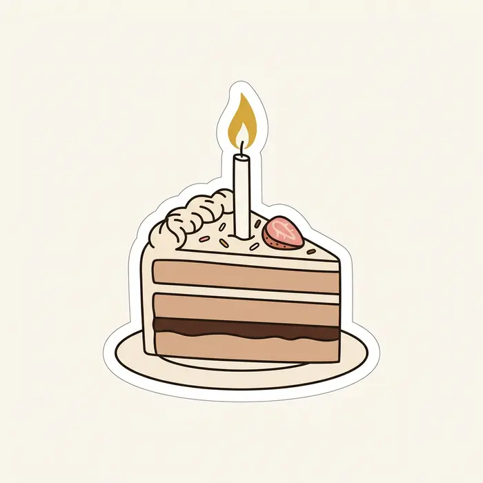 Cake Slice, Sticker Design