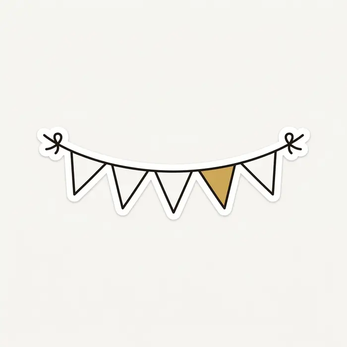 Gold Bunting, Sticker Design