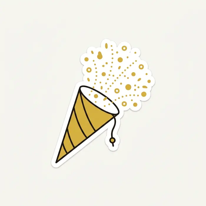 Gold Popper, Sticker Design