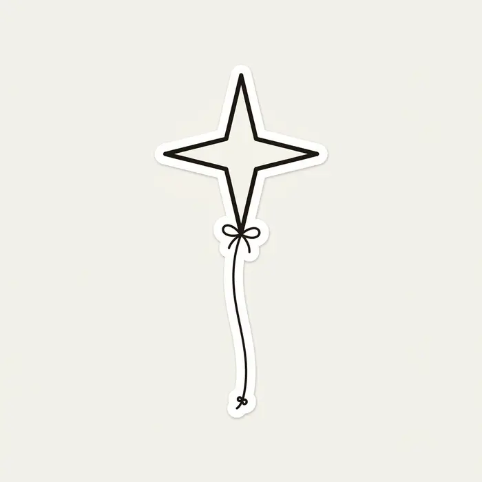 Star on String, Sticker Design