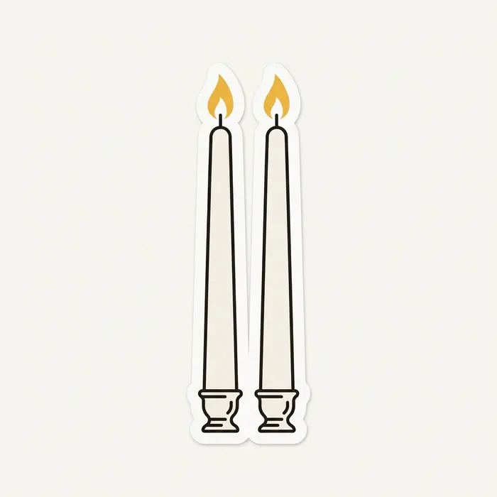 Candle Pair, Sticker Design