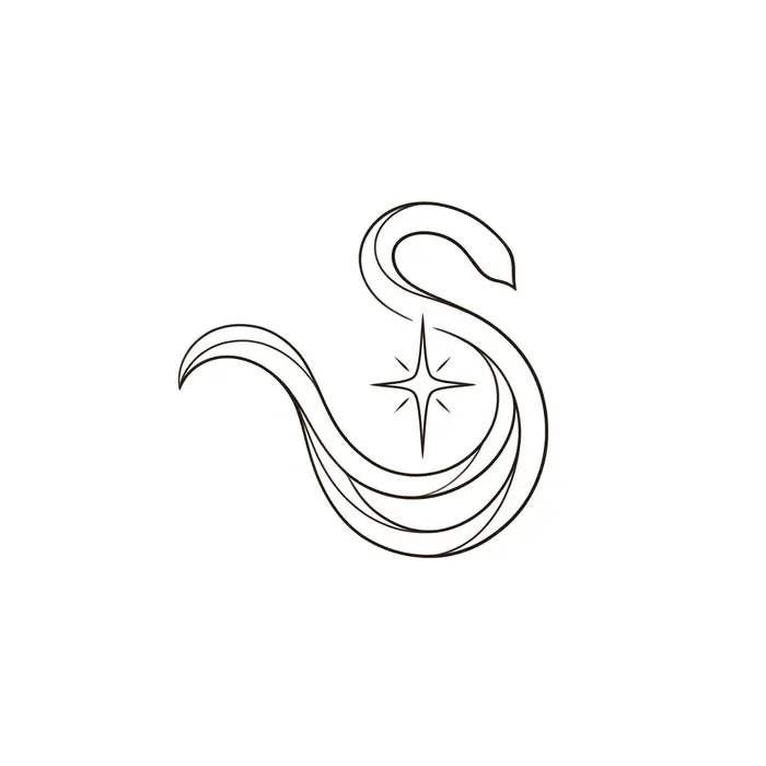 Cat Tail and Star, Tattoo Design