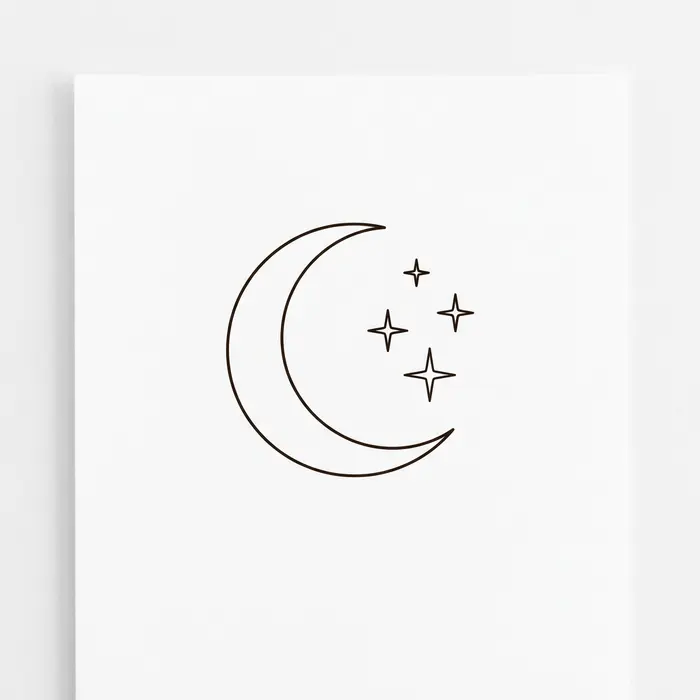 Moon and Stars, Tattoo Design