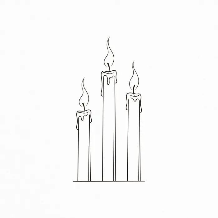 Candle Trio, Tattoo Design