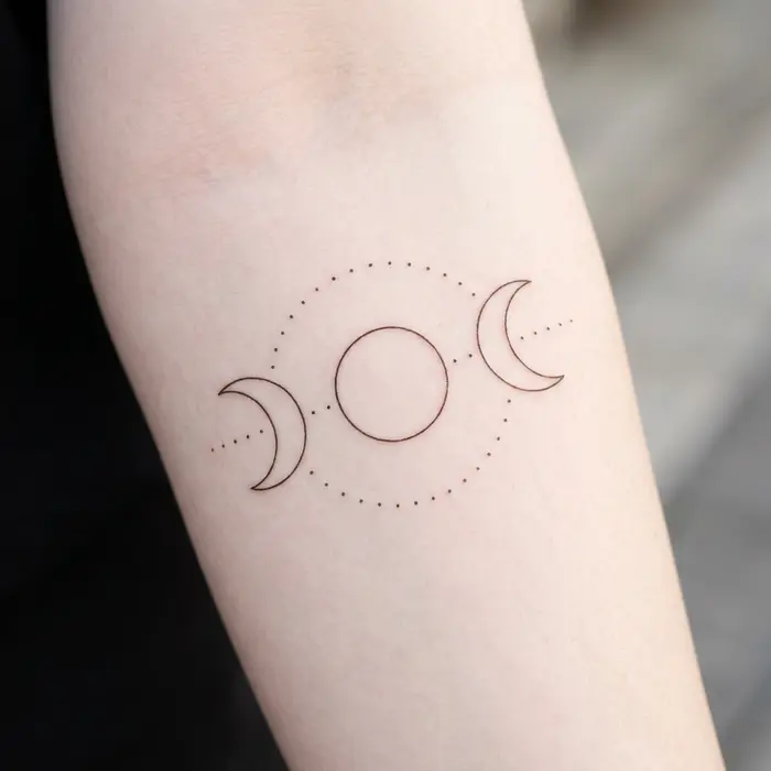 Moon Phase Arc, Tattoo Design