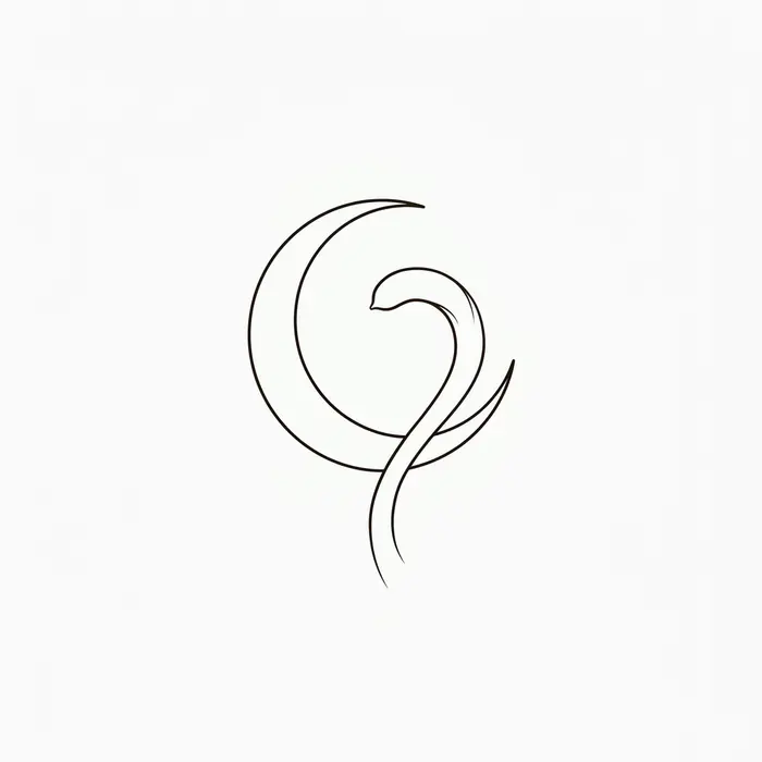 Tail and Moon, Tattoo Design