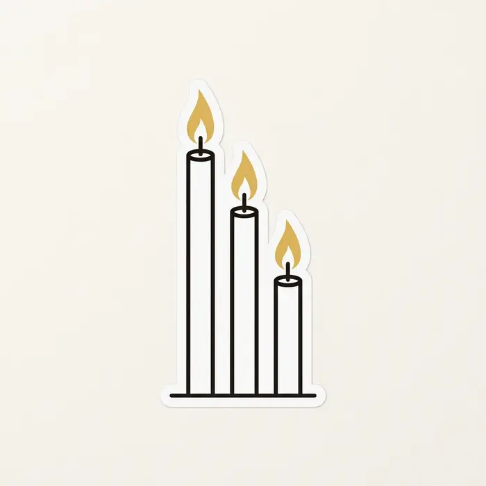 Candle Trio, Sticker Design