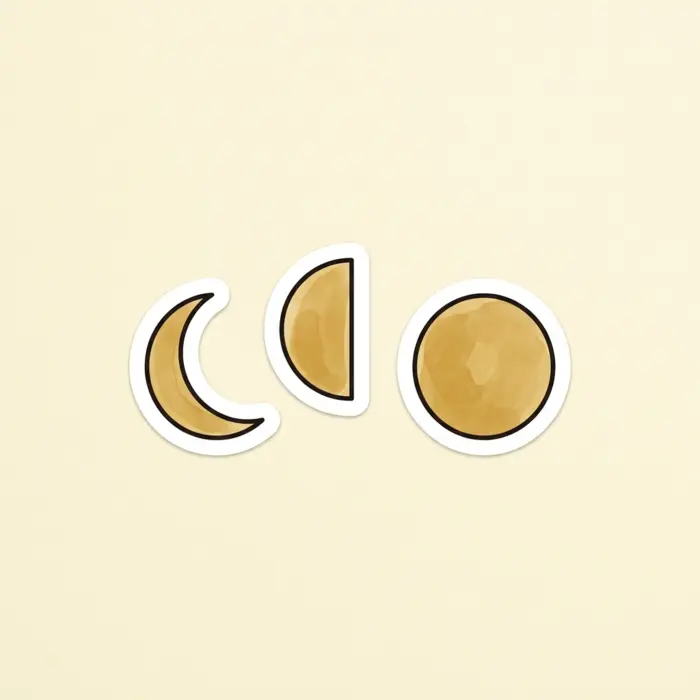 Moon Phases, Sticker Design