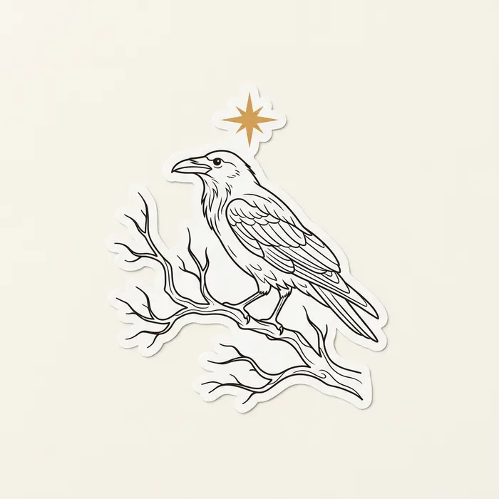 Raven and Star, Sticker Design
