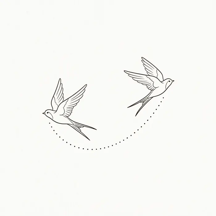 Two Swallows, Tattoo Design
