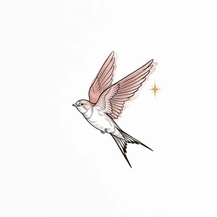 Pink Swallow, Tattoo Design