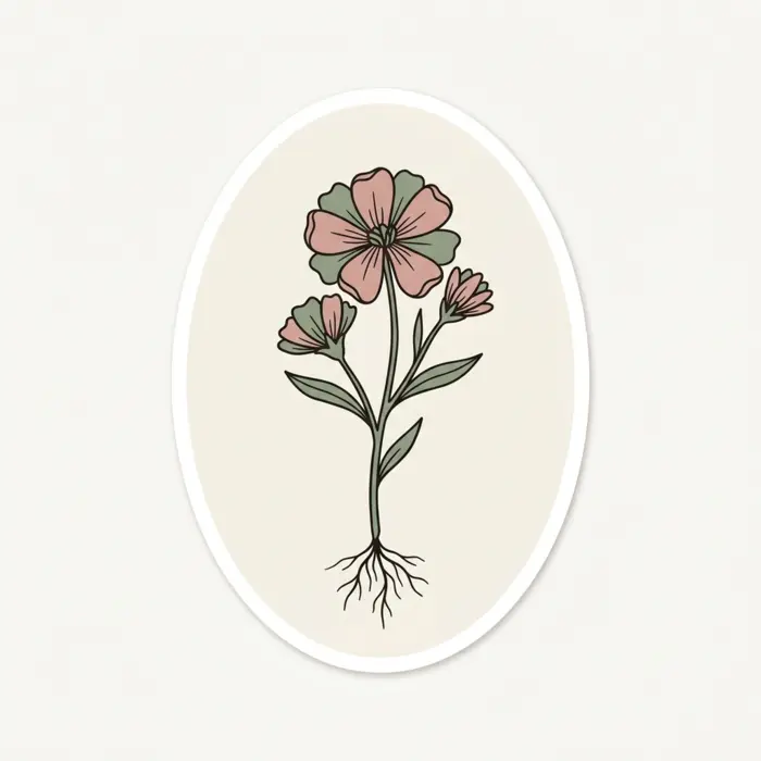 Pressed Wildflower, Sticker Design