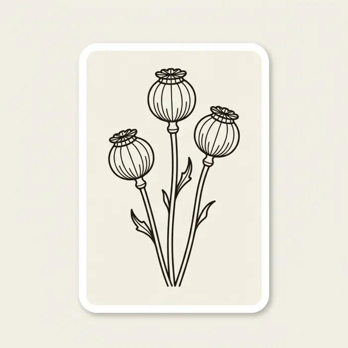 Poppy Heads, Sticker Design
