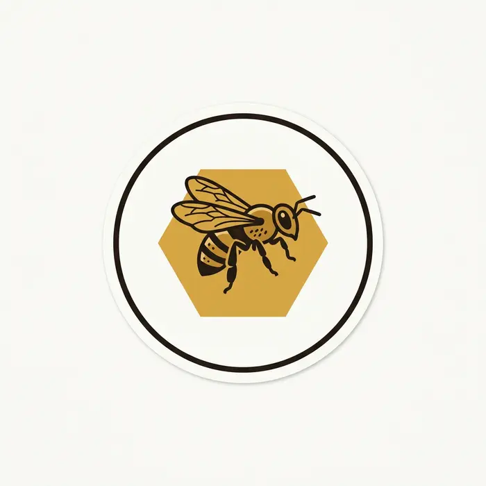 Bee and Hexagon, Sticker Design