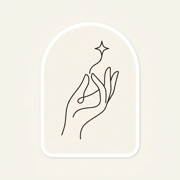 Hand and Star, Sticker Design