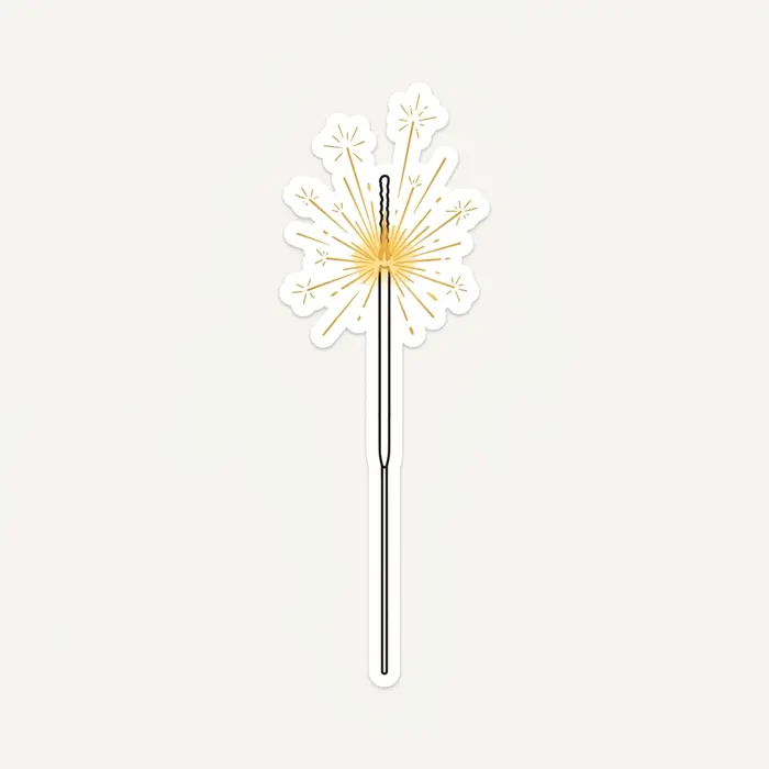 Gold Sparkler, Sticker Design