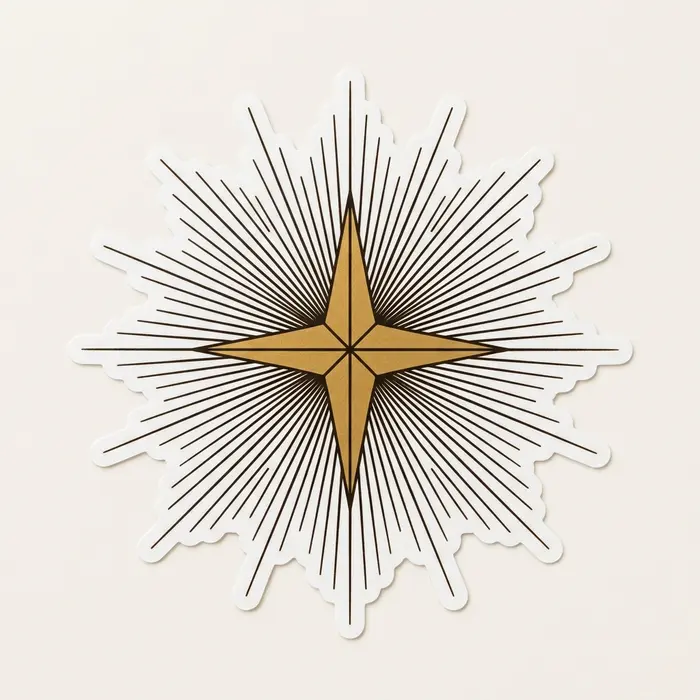 Gold Star Burst, Sticker Design