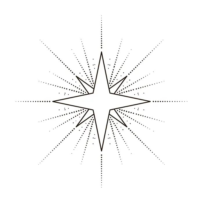 Star with Rays, Tattoo Design