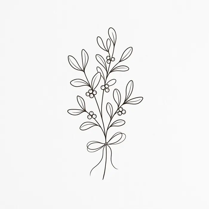 Mistletoe Ribbon, Tattoo Design