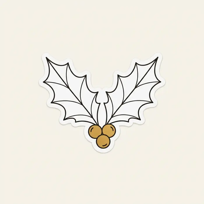 Gold Holly, Sticker Design