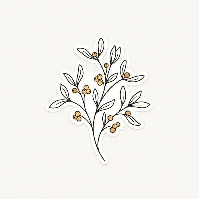 Gold Mistletoe, Sticker Design