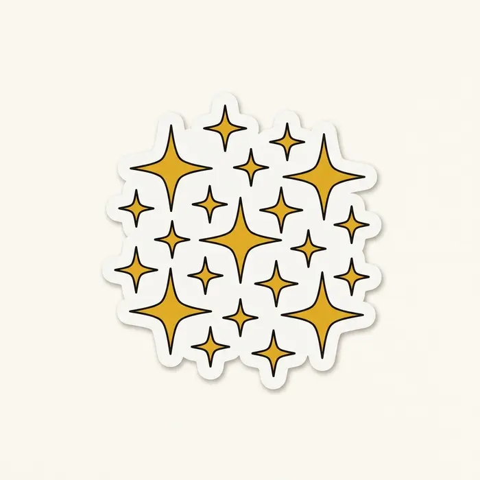Gold Star Cluster, Sticker Design