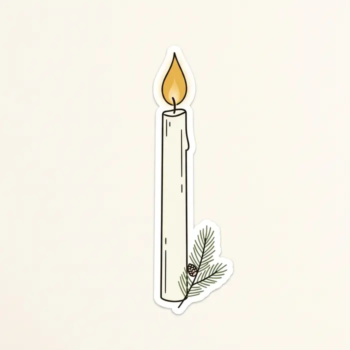Candle and Pine, Sticker Design