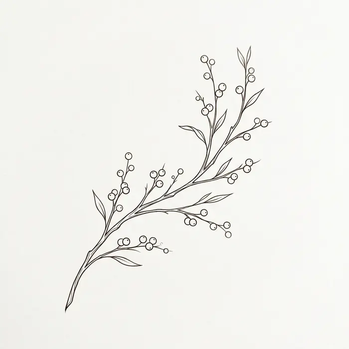 Winter Berries, Tattoo Design