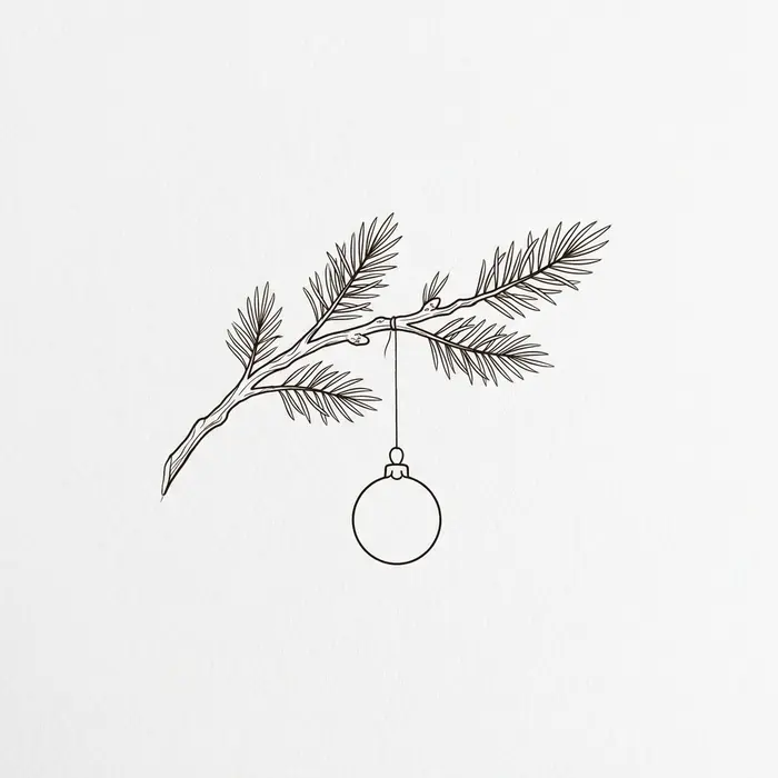 Branch and Ornament, Tattoo Design