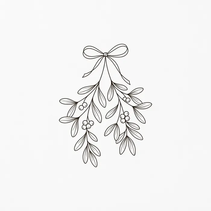 Mistletoe Bow, Tattoo Design