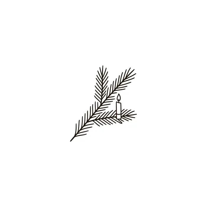 Fir and Candle, Tattoo Design