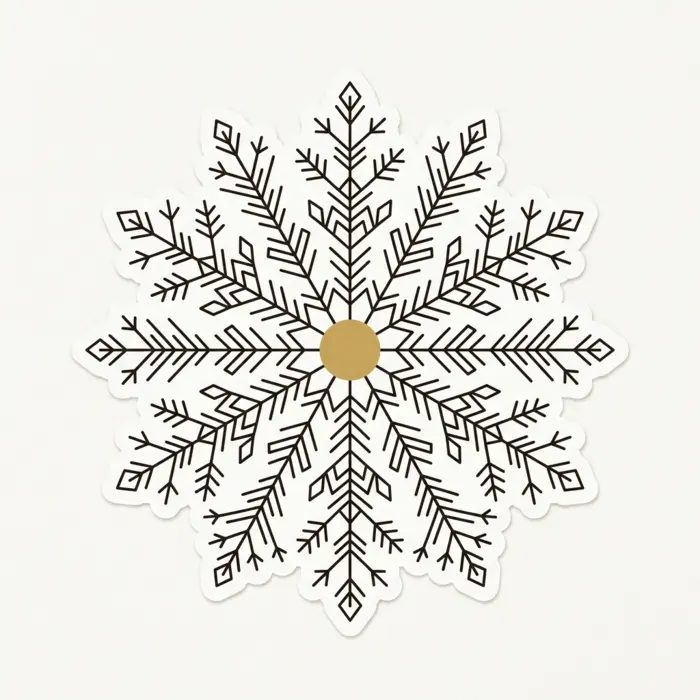 Gold Snowflake, Sticker Design
