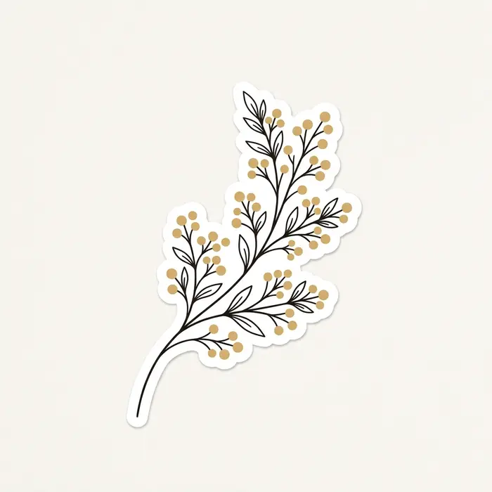 Gold Berries, Sticker Design