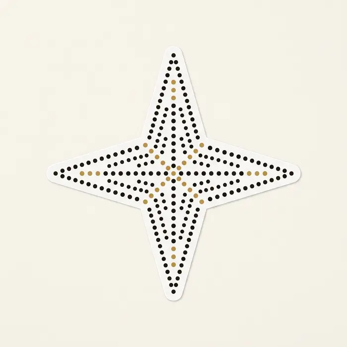 Gold Dot Star, Sticker Design